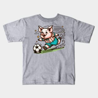 Football player piggy Kids T-Shirt